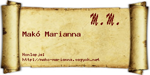 Makó Marianna névjegykártya